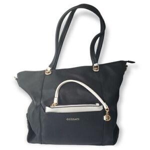 Large Gussaci Shoulder Tote‎ Bag W/ Removable Strap & Detachable Wristlet
